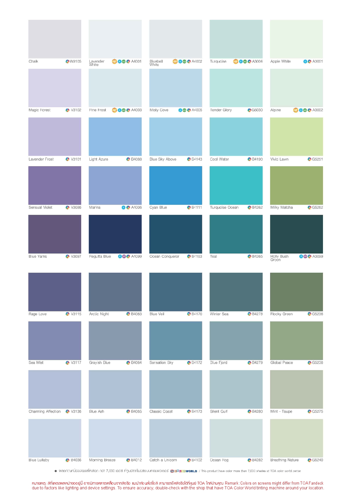 โฟร์ซีซั่น สำหรับภายใน ชนิดด้าน 1กล. / Toa 4 Seasons Matt for Interior