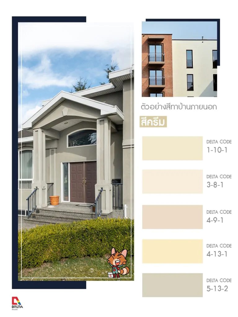 รวม 50 ตัวอย่างสีทาภายนอกยอดนิยม จากสีเดลต้า