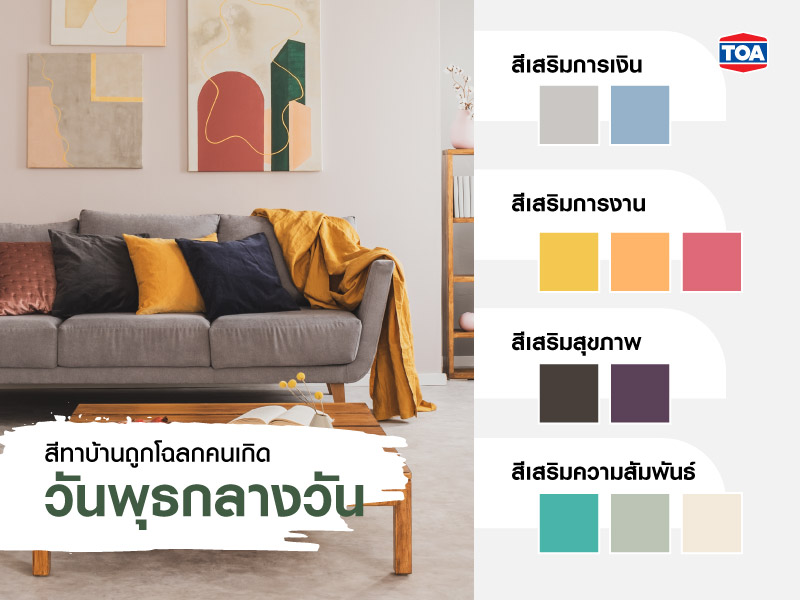 สีมงคลตามวันเกิด สีทาบ้านถูกโฉลกตามวันเกิด จากสีTOA