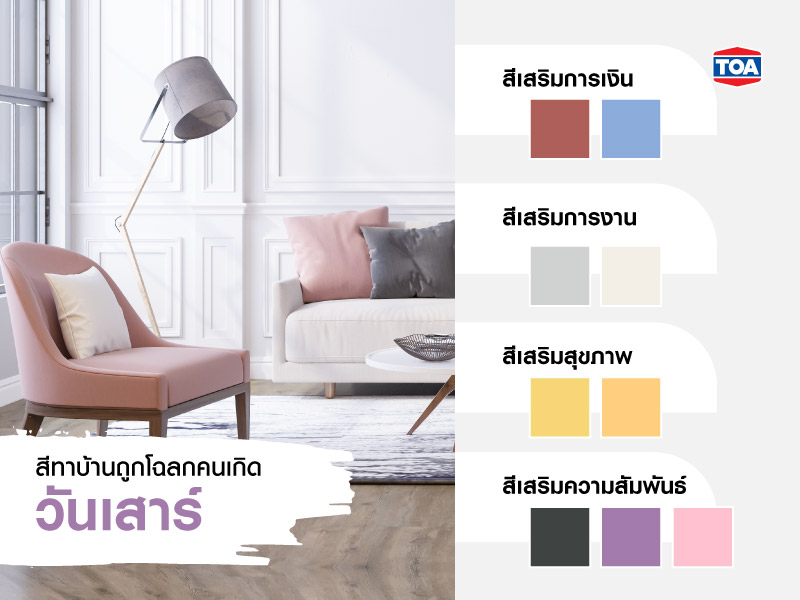 สีมงคลตามวันเกิด สีทาบ้านถูกโฉลกตามวันเกิด จากสีTOA